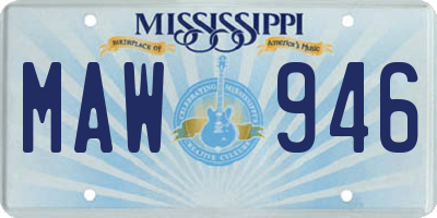 MS license plate MAW946