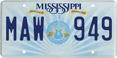 MS license plate MAW949