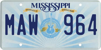 MS license plate MAW964