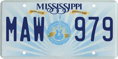 MS license plate MAW979