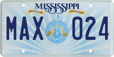 MS license plate MAX024