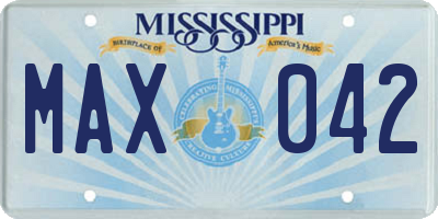 MS license plate MAX042