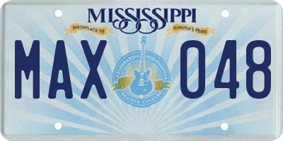 MS license plate MAX048