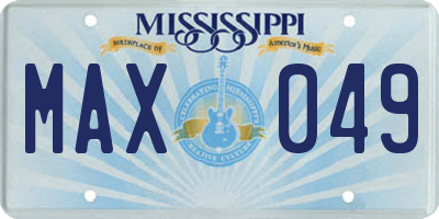 MS license plate MAX049