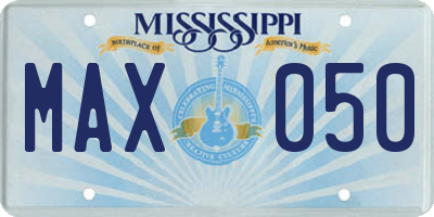 MS license plate MAX050