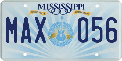 MS license plate MAX056