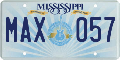 MS license plate MAX057