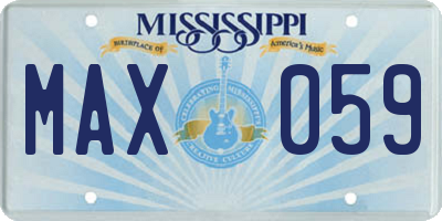 MS license plate MAX059