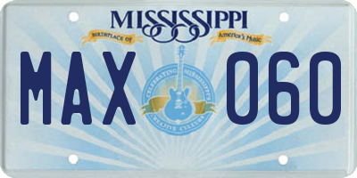 MS license plate MAX060