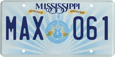 MS license plate MAX061
