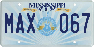 MS license plate MAX067