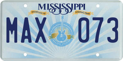 MS license plate MAX073