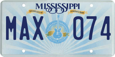 MS license plate MAX074