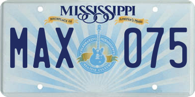 MS license plate MAX075