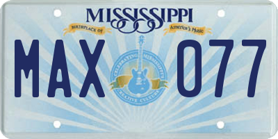 MS license plate MAX077