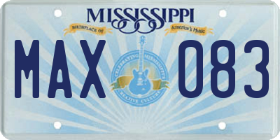 MS license plate MAX083