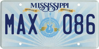 MS license plate MAX086