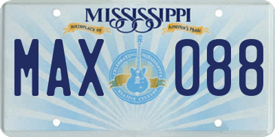MS license plate MAX088