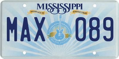 MS license plate MAX089
