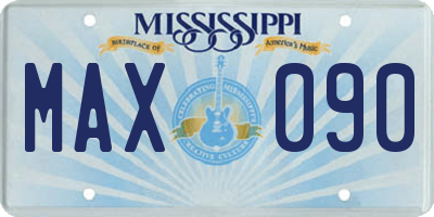 MS license plate MAX090