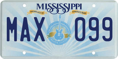 MS license plate MAX099