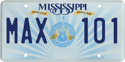 MS license plate MAX101