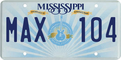 MS license plate MAX104