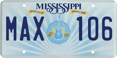 MS license plate MAX106