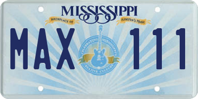MS license plate MAX111