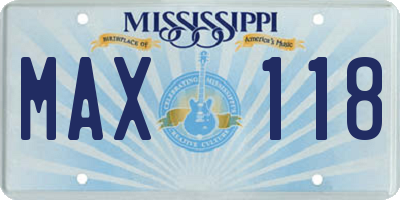 MS license plate MAX118