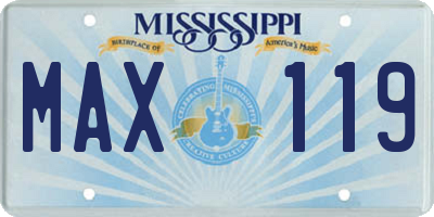 MS license plate MAX119