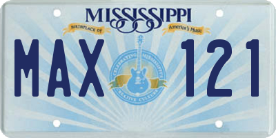 MS license plate MAX121