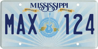 MS license plate MAX124