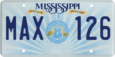 MS license plate MAX126