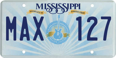 MS license plate MAX127