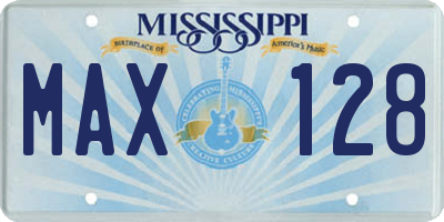 MS license plate MAX128