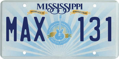 MS license plate MAX131