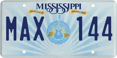 MS license plate MAX144