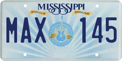 MS license plate MAX145