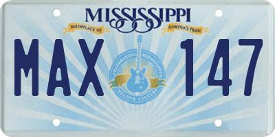 MS license plate MAX147
