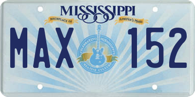 MS license plate MAX152