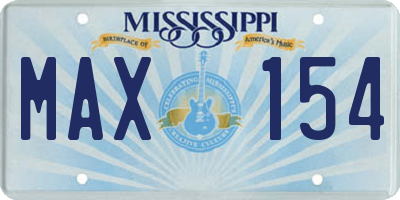 MS license plate MAX154