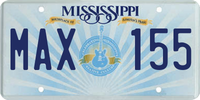 MS license plate MAX155
