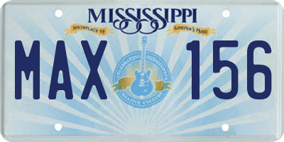 MS license plate MAX156