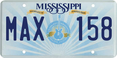 MS license plate MAX158