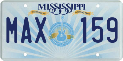 MS license plate MAX159