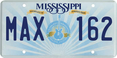 MS license plate MAX162
