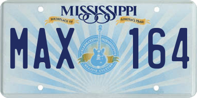 MS license plate MAX164