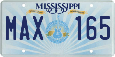 MS license plate MAX165