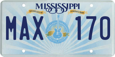 MS license plate MAX170